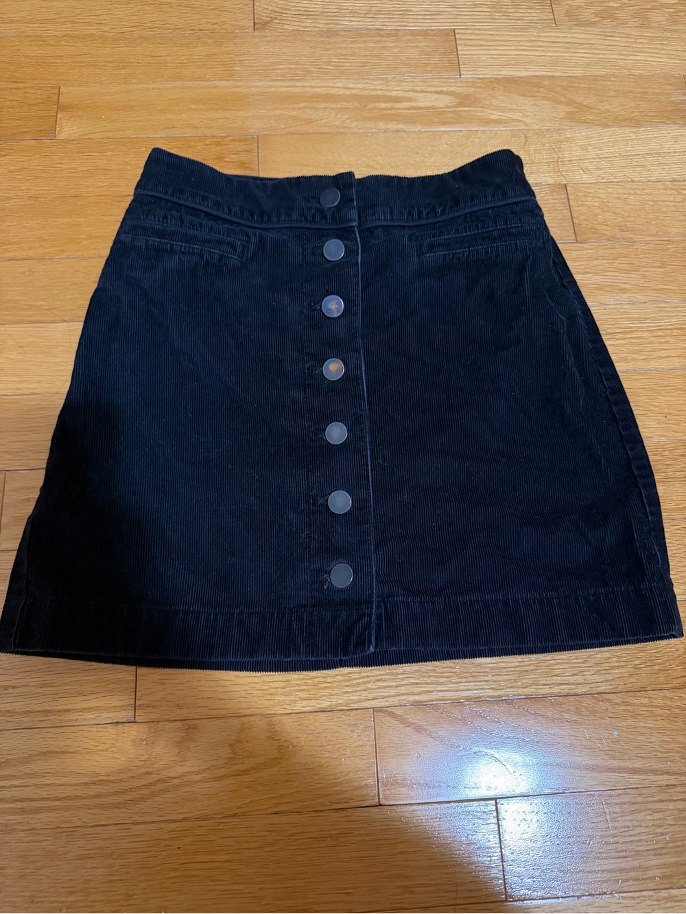 Wilfred Black Button-Front Corduroy Skirt
